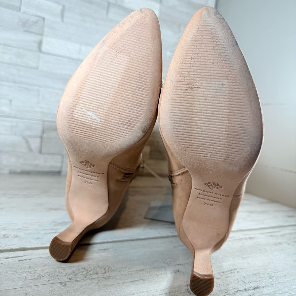 Antonio Melani Stellah Women’s Over the Knee Heeled Nude Suede Boots SZ 7.5M New - Picture 9 of 11